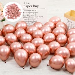 Other Event Party Supplies 40pcsSet 5Inch Chorme Rose Gold Mix Colour Glossy Metallic Latex Balloons Thick Pink Green Inflatable Air Globos Baby Shower 230905