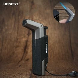 HONEST Windproof Turbo Jet 1300 C Torch Cigar Lighter Keyring No Gas Outdoor Adventure BBQ Men's Smoking Gadget 6WZF