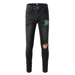 2021 Mens Designer Jeans Distressed Ripped Biker Slim Fit Motorcycle Denim For Men s Top Quality Fashion jean Mans Pants pour homm186m