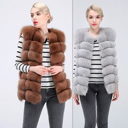 Женский меховой жилет из искусственного натурального натурального меха, куртка, жилет с короткими зимними теплыми пальто без рукавов 230904