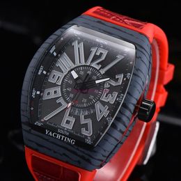 Top quality quartz movement men watches carbon Fibre case sport wristwatch rubber strap waterproof watch date montre de luxe analo232J