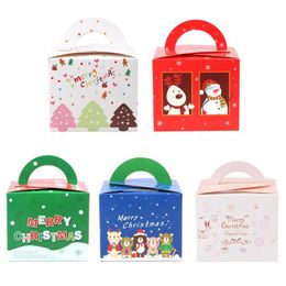 Merry Christmas Creative Candy Box Bag Christmas Tree Gift Box Foldable Candy Cookie Case Xmas Print Gift Ornaments326o