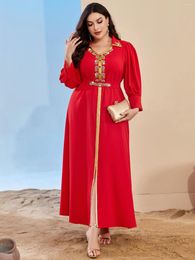 Ethnic Clothing Muslim Dress Women Abaya Elegant Dubai Turkey Arabic Islamic Caftan Saudi Rhinestone Crystal Robe