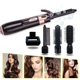 Hair Dryers Air Comb Straightener 4 in 1 Dryer Brush Curler Iron Styling Tool Reduce Frizz and Static AntiScal 230904