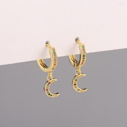 Stud Earrings -selling Fashion Simple Colour Zircon Moon Versatile Exquisite Trend Funky Charm Ladies Accessories