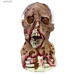 Party Masks Horror Monster Mask Bryophyte Biochemical Deadly Latex Headgear Haunted House Cosplay Costume Terror Props T230905