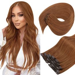 Hair pieces VeSunny Klip Dalam Ekstensi Rambut Manusia Balayage Alami 7 Buah 105G untuk Wanita 230905