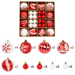 Christmas Decorations 44pcs Tree Baubles Balls Xmas Bubbles Ball Creative Painted Pendant Home Party Wedding Decoration 230905