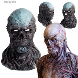 Party Masks Horror Stranger Things 4 Villain Vecna Mask Cosplay Scary Monster Demon Latex Helmet Halloween Carnival Party Costume Props T230905