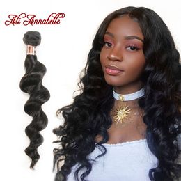 Lace Wigs ALI ANNABELLE Peru Bundel Rambut Gelombang Longgar Pakan Ganda 100 Remy Jalinan Manusia 1 3 4 Buah 10 28 Inci 230905