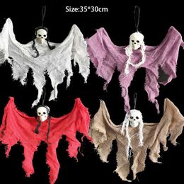 Party Decoration Halloween Hanging Skull Head Ghost Haunted House Escape Horror Props Ornament Halloween Party Decorations for Home Terror Scary x0905