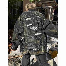 Men's Jackets designer High version 2023 Autumn/Winter New Luxury Fashion B Home Wash Hole Denim and Women's Unisex Jacket Coat TE1H