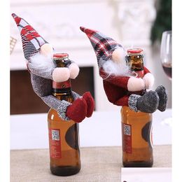 Christmas Decorations Cartoon Santa Swedish Gnome Doll Wine Bottle Bags Er Year Party Champagne Holders Home Table Decor Drop Delivery Otvko