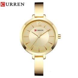 Wristwatches CURREN Fashion Gold Women Watches Stainless Steel Ultra Thin Quartz Watch Woman Romantic Clock Womens Montre Femme 230905