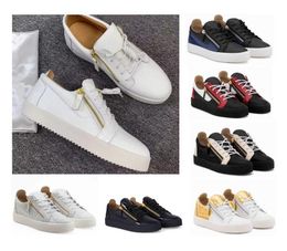 Ltaly Luxe Casual Shoe Hochqualität Reißverschluss Männer und Frauen Low-Top-Flachschuhe gefrostete Leder-Sneaker-Sneaker-Schuhe Eur Größe 36-46