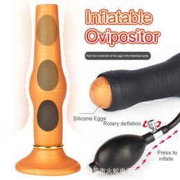 Anal Toys Airflow Push Vagina Anus Lay Eggs Butt Plug Silicone Beads Ovipositor Experience Laying Stimulate Prostate Massage Toy 230904