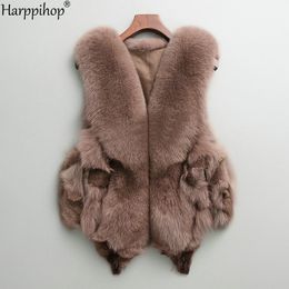 Womens Fur Faux Women 100% Genuine Real Vest Natural Soft Sleeveless Jacket Lady Quality Warm Gilet 230904