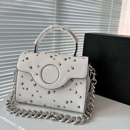 luxury bag 1 1 Designer Bag Crossbody Purse womens handbags vintage rivet shoulder bags lady chain black leather bags party tote 230905