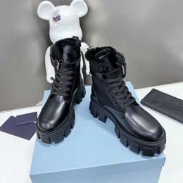 New snow boots in autumn and winter of 2022 P family triangle logo wallet buckle bag short boots thick soled waterproof platform British style versatile 230904