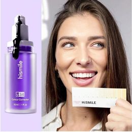 Hismile V34 purple toothpaste whitening Teeth 30ml Colour Corrector Cleans Oral Cavity Keep Refreshing Yellow Stain Reduction