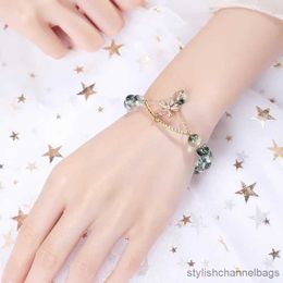 Charm Bracelets Exquisite Cherry Blossoms Bracelet For Women Crystal Flower Adjustable Bracelet Handmade Girl Party Trendy Jewelry R230905