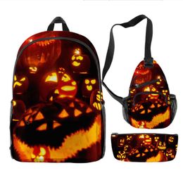 Halloween Backpack for Women Men 3D Printing Nylon Quality Shoulder Bag Large Capacity Student Backpack