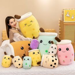 Wholesale simulation milk tea cup plush dolls pillow pillow cushion cute pearl milk tea doll doll plush toys Free UPS