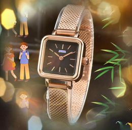 unique personality square round two pins small dial womens watches auto date stainless steel clock bracelet quartz movement lady chain wristwatch Birthday Gifts