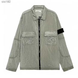 Topstoney Brand Jackets Coat Metal Nylon Functional Shirt Double Pocket Reflective Sun Protection Windbreaker Jacket Men Size M-2xl 20LIX