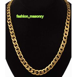 Hip Hop Jewellery Long Chunky Cuban Link Chain Golden Necklaces With Thick Gold Colour Stainless Steel Neck Chains For Men Jewelry1408793