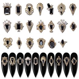 Nail Art Decorations 5pcs Nail Art Charms 3D Luxury Black Zircon Nail Diamonds Art Jewels Stones Decoration Zircon Nail Art Gems for DIY Manicure DE 230905