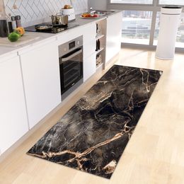 Carpet Marble Kitchen Rug Hallway Entrance Doormat Home Living Room Children Bedroom Floor Decor Bathroom Door NonSlip Foot Mat 230905