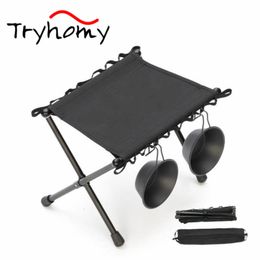 Camp Furniture Outdoor Fishing Stool Portable Aluminum Alloy Chair Folding Tactical Stool Queue Stool Picnic Barbecue Camping Chair 230905