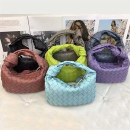 Handbag Bvs Designer 2023 Woven Women Knitting Knotted Handstitched Mirror Quality y Genuine Leather Sheepskin Woven Handheld Venbotegas