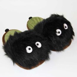Slippers 28cm New Cartoon Totoro Fairydust Plush Slipper Winter Indoor Slippers For Adult Free Shipping X0905
