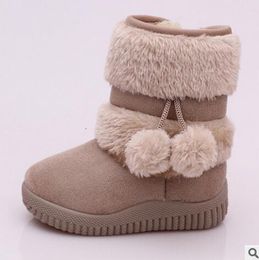 Boots Girls Snow Boots Winter Comfortable Thick Warm Kids Boots Lobbing Ball Thick Children Autumn Cute Boys Boots Princess Shoes 230904