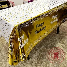 Christmas Decorations 5472inch Happy Birthday Decor Letter Printed Tablecloth Decoration Drawing Scene Layout Wedding Celebration Parti Table Suppl 230905