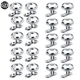 Navel Bell Button Rings 10pcs/lot Micro Dermal Piercings Set Dermal Anchor Base Tops Skinner Diver Dermal Top Base Piercings Body Jewellery 14G 230905