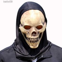 Party Masks Scary Halloween Skull Mask Funny Ghost Latex Cosplay Masks Adult Halloween Event Cosplay Props T230905