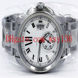 Calibre De Mens Automatic Mechanical Watch W7100015 Stainless steel Bracelet Silver Men's Sports Wrist Watches Transparent Ba265f