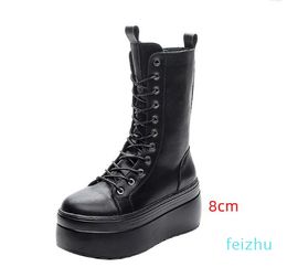 Boots Women's Autumn Winter Genuine Leather Platform Women Shoes Thick Sole Ladies Warm Plush Boot