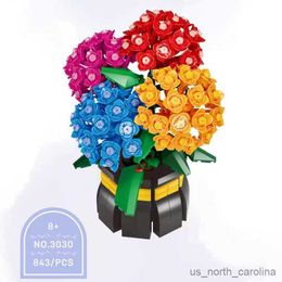 Blocks City Creative Succulent Potted Bouquets Flowers Home Decoration Building Blocks Toys Christmas Gifts R230905