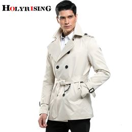 Men's Trench Coats Holyrising Men Coat Slim Casual Streetwear Windbreak Mens Clothing Shorts Vintage Overcoat Size S4XL 1875 230904