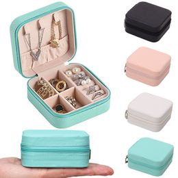 Jewellery Boxes Portable Jewellery Storage Box Travel Organiser Jewellery Case Leather Storage Earrings Necklace Ring Jewellery Organiser Display 230904