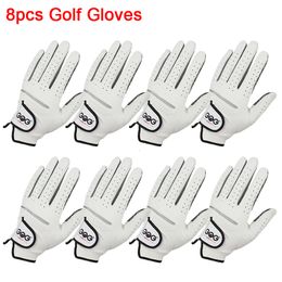 Cycling Gloves 8pcs Golf gloves Genuine Sheepskin leather Men Non-slip Sports gloves left right For Golfer Men's Golf Glove Soft Breathable 230904