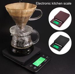 3000g/0.1g Coffee Timer LCD Portable Mini Electronic Digital Scales Postal Kitchen Bean Baking Bread Weight 3KG 5KG 0.1g DHL
