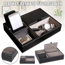 Jewelry Pouches Bags PU Leather Watch Protective Box Case Ring Display Storage Tray Desktop Holder Organizer For Women Men J55232O