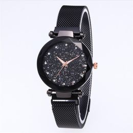 Factory Whole Diamond Starry Sky Beautiful Quartz Womens Watch Ladies Watches Fahsion Woman Casual Wristwatches Full Black286B