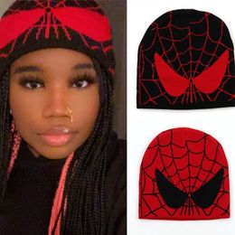 BeanieSkull Caps Cartoon Spider Embroidered Beanies Hat Men Winter Autunm Warm Knitted Bonnet Cap Soft Wool Skullies Beanies Caps Boys Gifts 230905