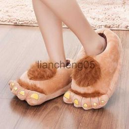 Slippers Women Men Plush Slipper Big Feet Creative Men And Women Slippers Winter House Shoes Funny Home Soft Shoes Cotton Slippers S135 X0905